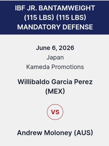 Willibaldo Garcia vs. Andrew Moloney